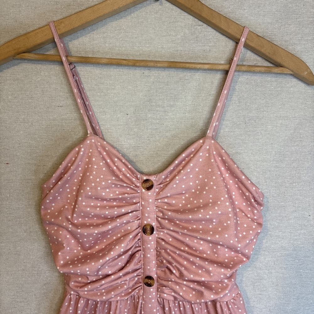 Drimmaks Womens Polka Dot Dress Small Cottagecore Sundress‎ Pink Feminine Flirty - Picture 4 of 9